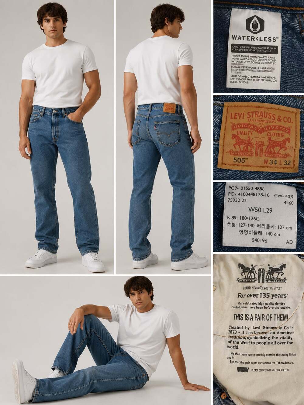 Levi's 505 Regular Fit Jeans Men's Size 34x32
B101JC